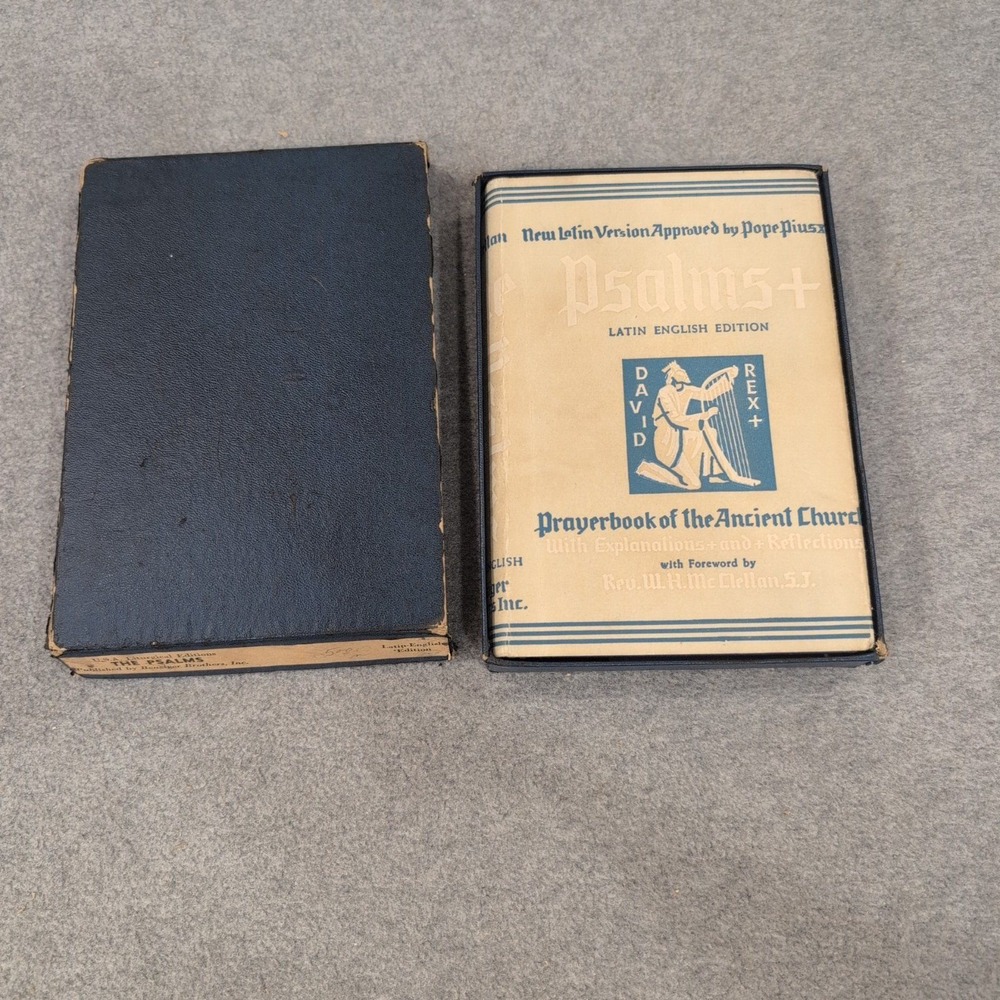 The Psalms Latin English Prayerbook 1945 Benziger Brothers Pope Pius XII VG-